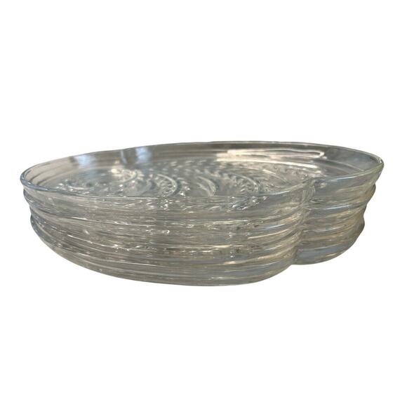 (2) Federal Glass Homestead Snack Trays Wheat Sheaf Design Vintage EUC No Cups - Picture 8 of 11